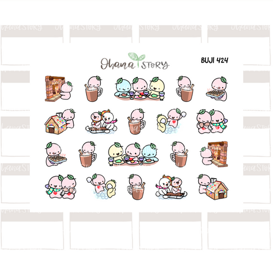 BUJI 424 | Winter Activities | Hand Drawn Planner Stickers