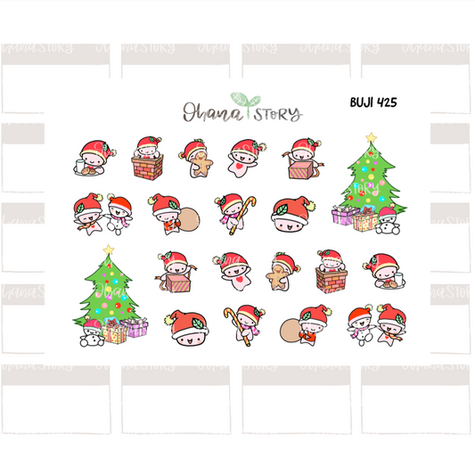 BUJI 425 | Christmas | Hand Drawn Planner Stickers