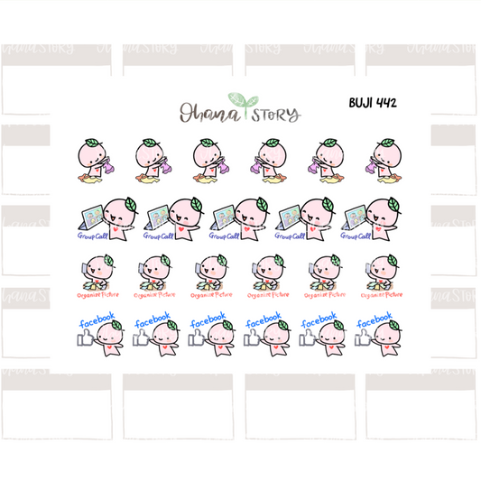 BUJI 442 | Daily Tasks | Hand Drawn Planner Stickers
