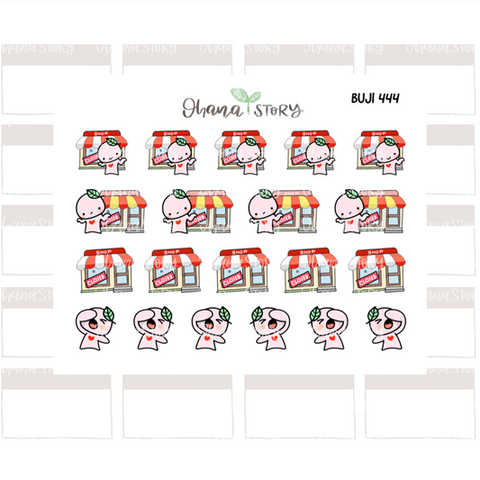 BUJI 444 | All Closed!! | Hand Drawn Planner Stickers