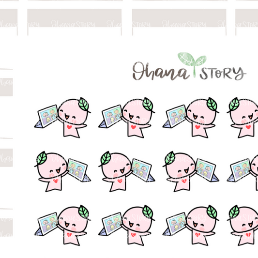 BUJI 449 | Video Chat | Hand Drawn Planner Stickers