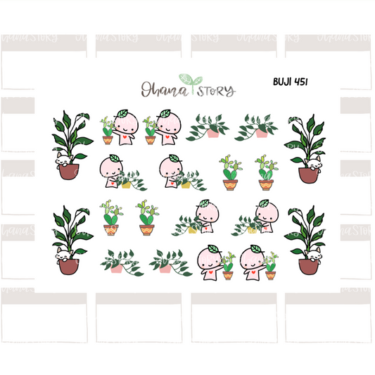 BUJI 451 | Plant Love | Hand Drawn Planner Stickers