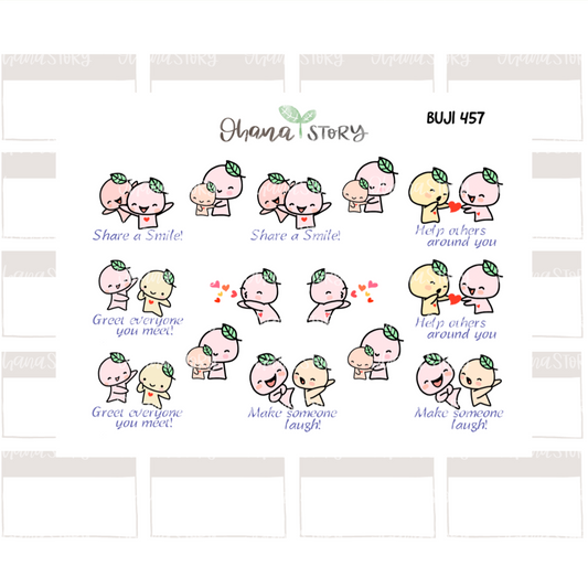 BUJI 457 | Happiness All Around | Hand Drawn Planner Stickers