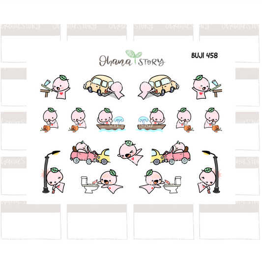 BUJI 458 | Such Misfortune! | Hand Drawn Planner Stickers
