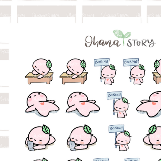 BUJI 462 | Bored | Hand Drawn Planner Stickers