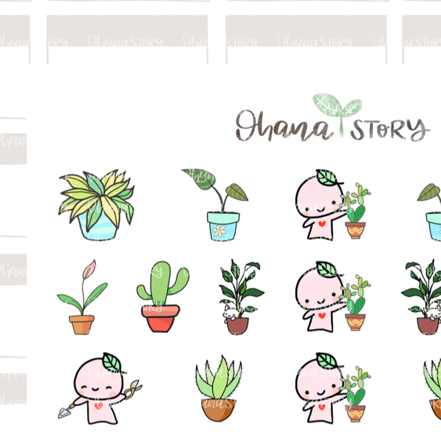 BUJI 464 | Plants | Hand Drawn Planner Stickers