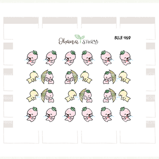 BUJI 469 | Sneeze / Achoo! II | Hand Drawn Planner Stickers