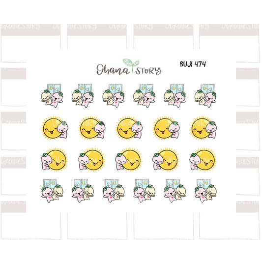 BUJI 474 | Sunny Day | Hand Drawn Planner Stickers