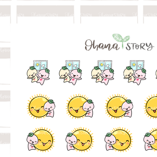 BUJI 474 | Sunny Day | Hand Drawn Planner Stickers