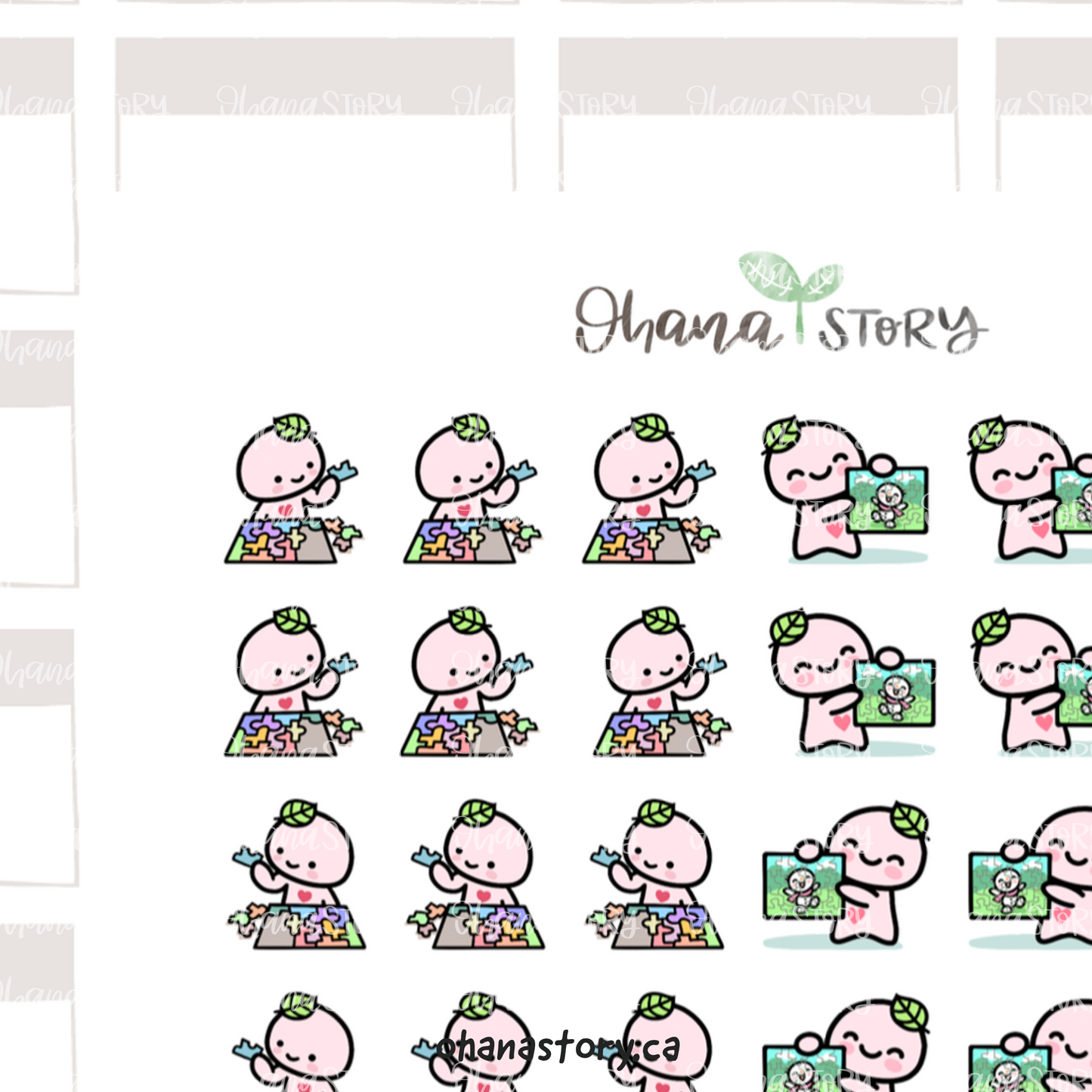 BUJI 478 | Puzzles | Hand Drawn Planner Stickers