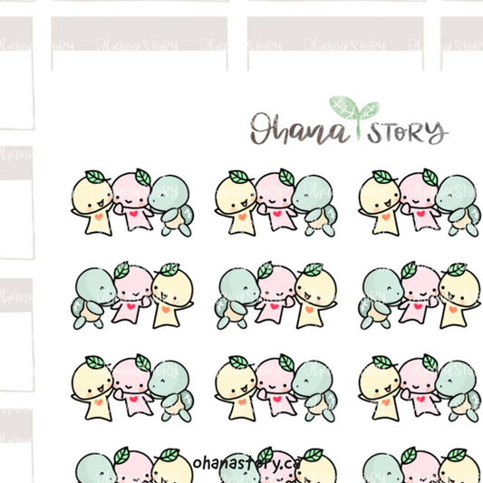 BUJI 482 | Hang out with Floppy | Hand Drawn Planner Stickers