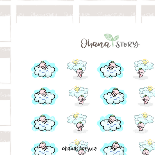 BUJI 486 | Cloudy | Hand Drawn Planner Stickers