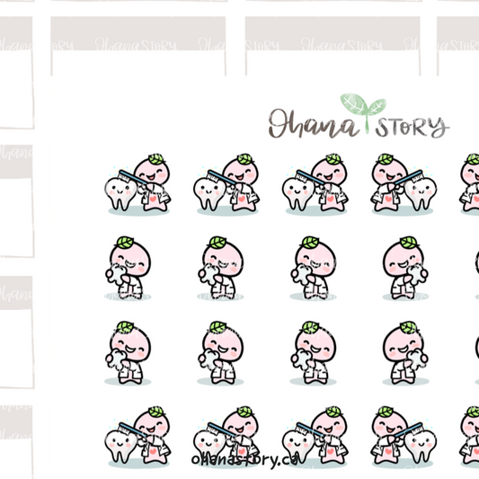 BUJI 490 | Dentist | Hand Drawn Planner Stickers