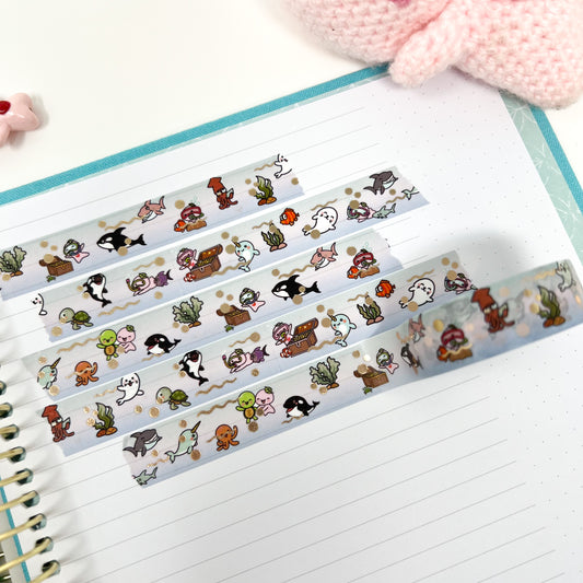 W010 | 15mm Foiled Washi | Under the Sea