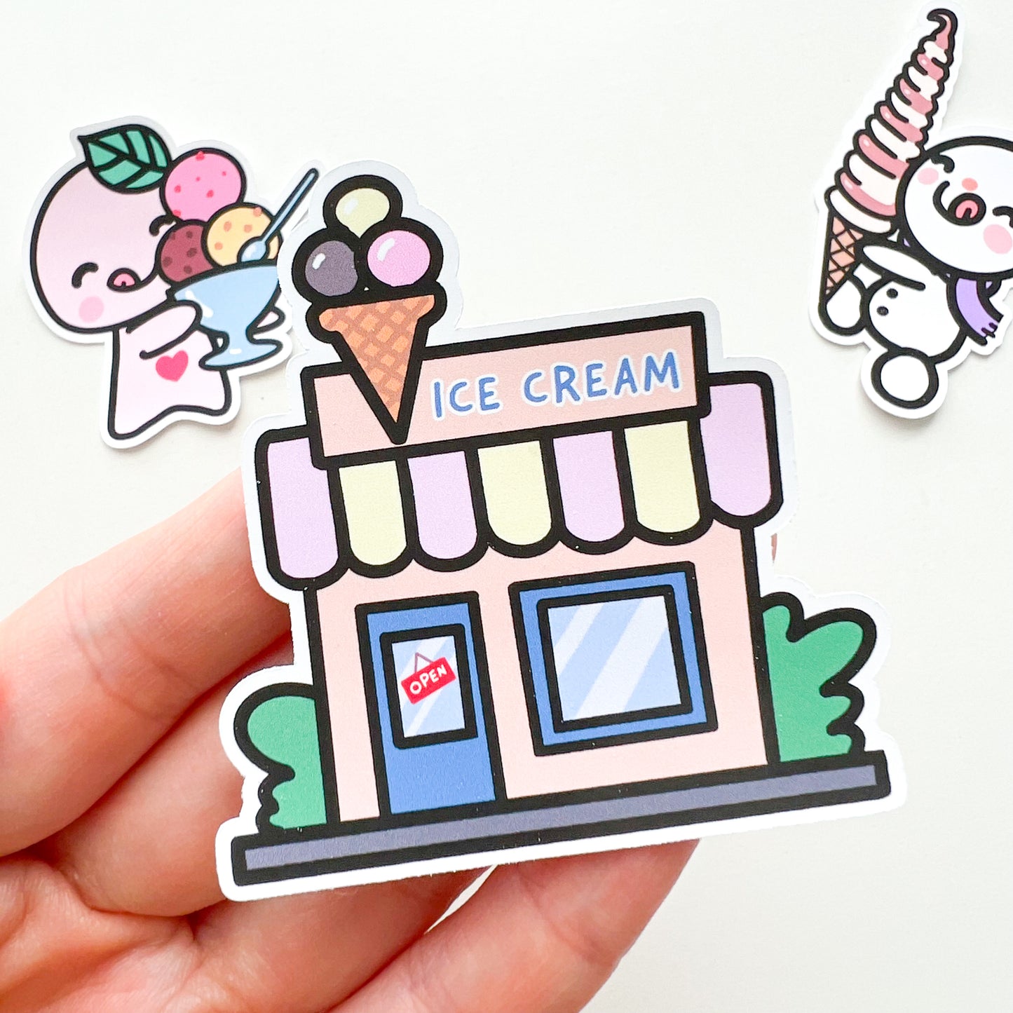 D015 | Ice Cream Shop Vinyl Waterproof Die Cut Sticker | Ice Cream Desserts
