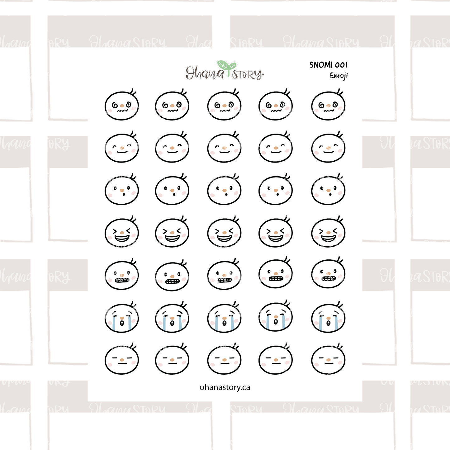 SNOMI 001 | Various Emotions I | Hand Drawn Planner Stickers