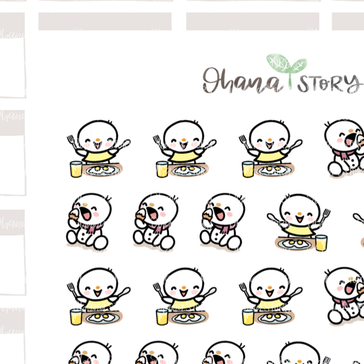 SNOMI 009 | Eggs! | Hand Drawn Planner Stickers
