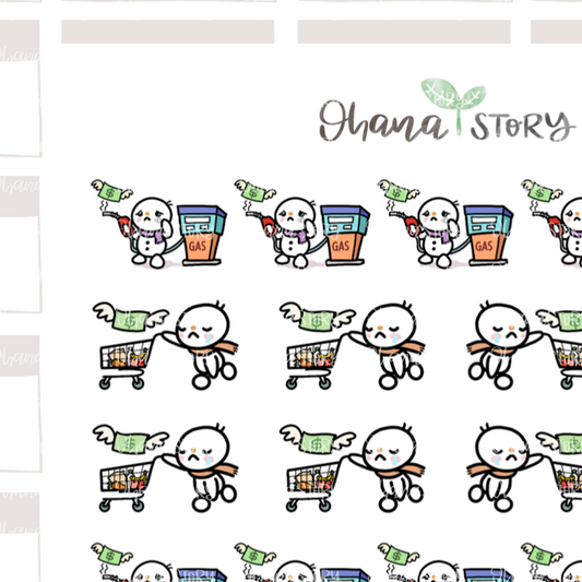 SNOMI 011 | Inflation | Hand Drawn Planner Stickers