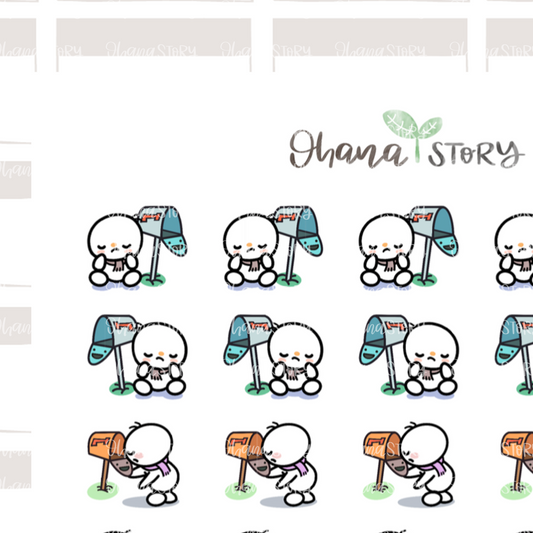 SNOMI 019 | No Happy Mail | Hand Drawn Planner Stickers