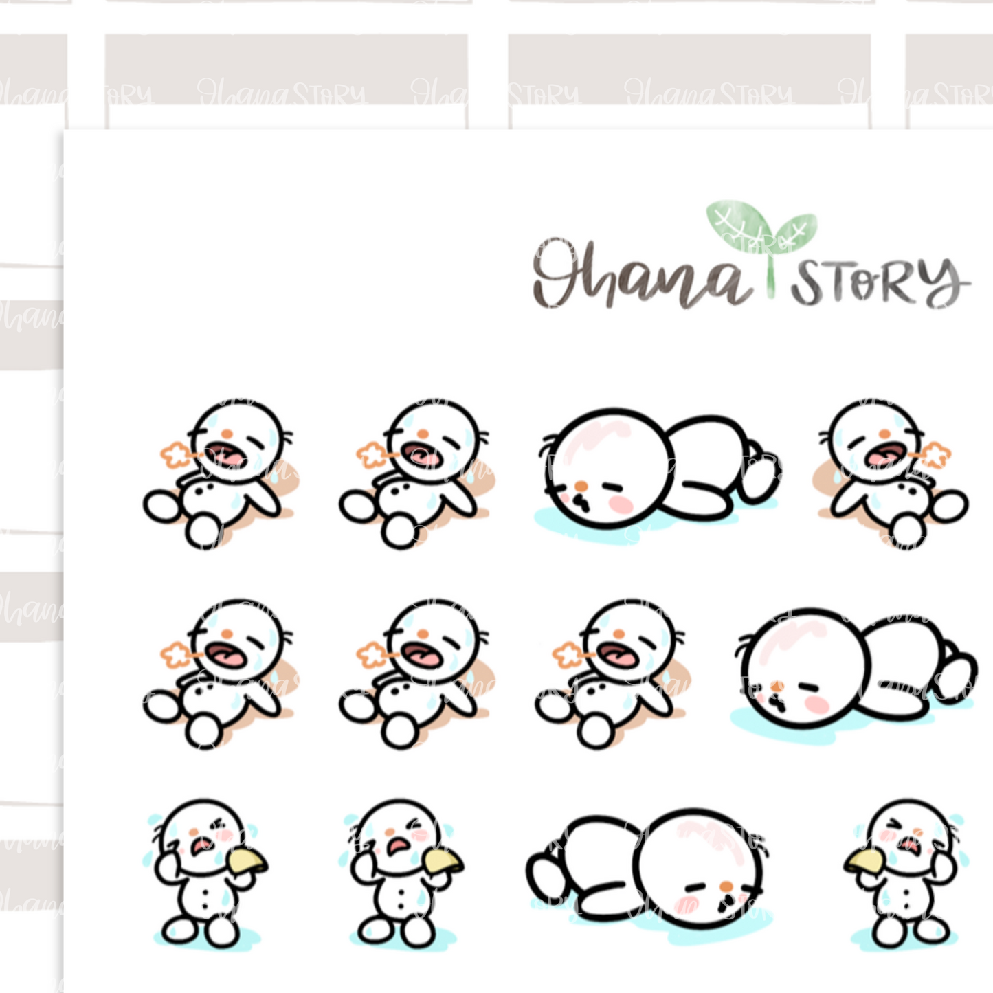 SNOMI 026 | Too Hot! | Hand Drawn Planner Stickers