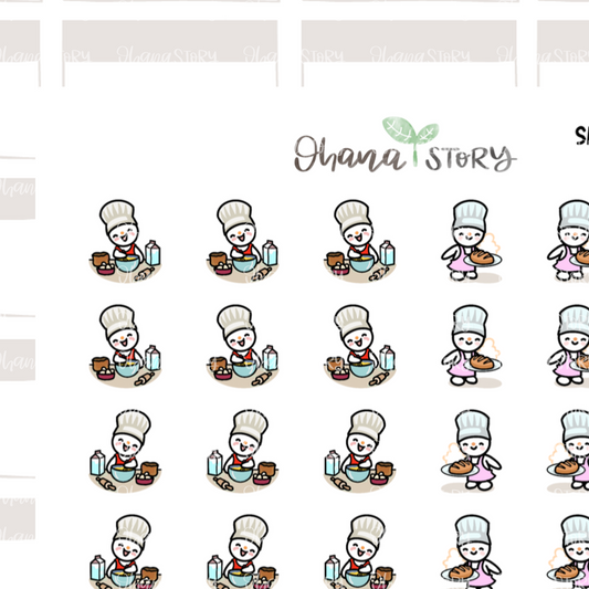 SNOMI 037 | Baking | Hand Drawn Planner Stickers