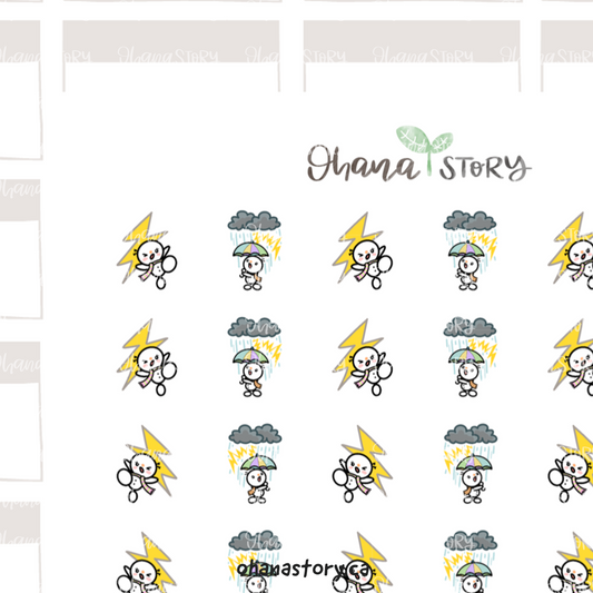 SNOMI 049 | Lightning | Hand Drawn Planner Stickers