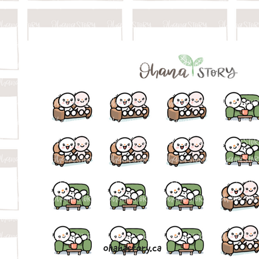 SNOMI 052 | Watch TV | Hand Drawn Planner Stickers