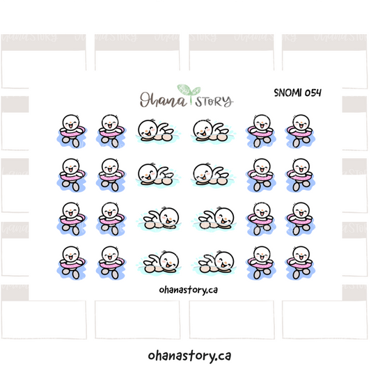 SNOMI 054 | Swimming | Hand Drawn Planner Stickers