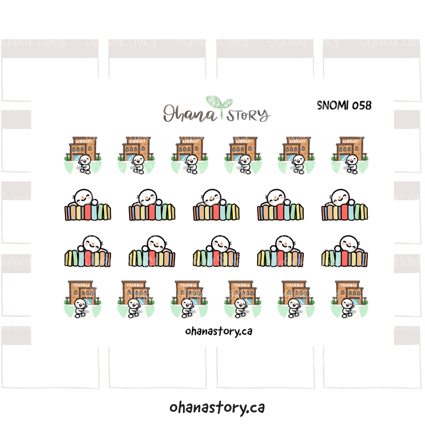 SNOMI 058 | Library | Hand Drawn Planner Stickers