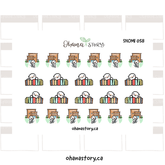 SNOMI 058 | Library | Hand Drawn Planner Stickers