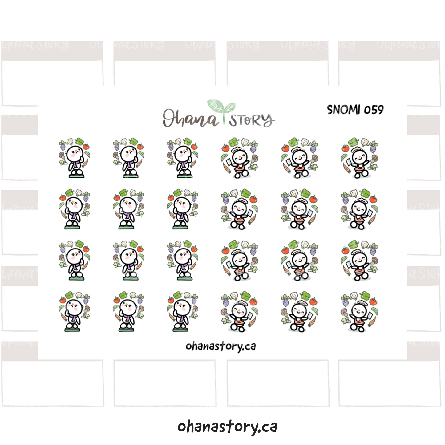SNOMI 059 | Meal Plan | Hand Drawn Planner Stickers