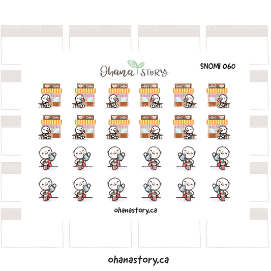 SNOMI 060 | Coffee Shop/Café | Hand Drawn Planner Stickers