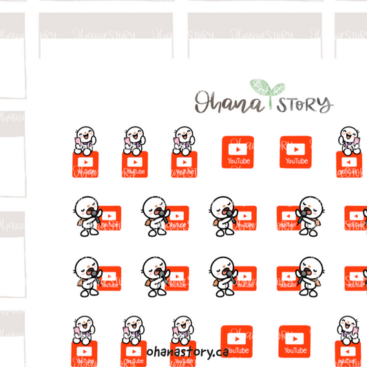 SNOMI 066 | YouTube | Hand Drawn Planner Stickers
