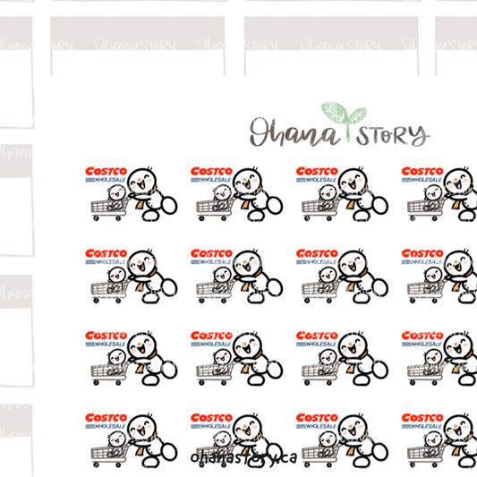 SNOMI 068 | Costco Shopping with Kids | Hand Drawn Planner Stickers