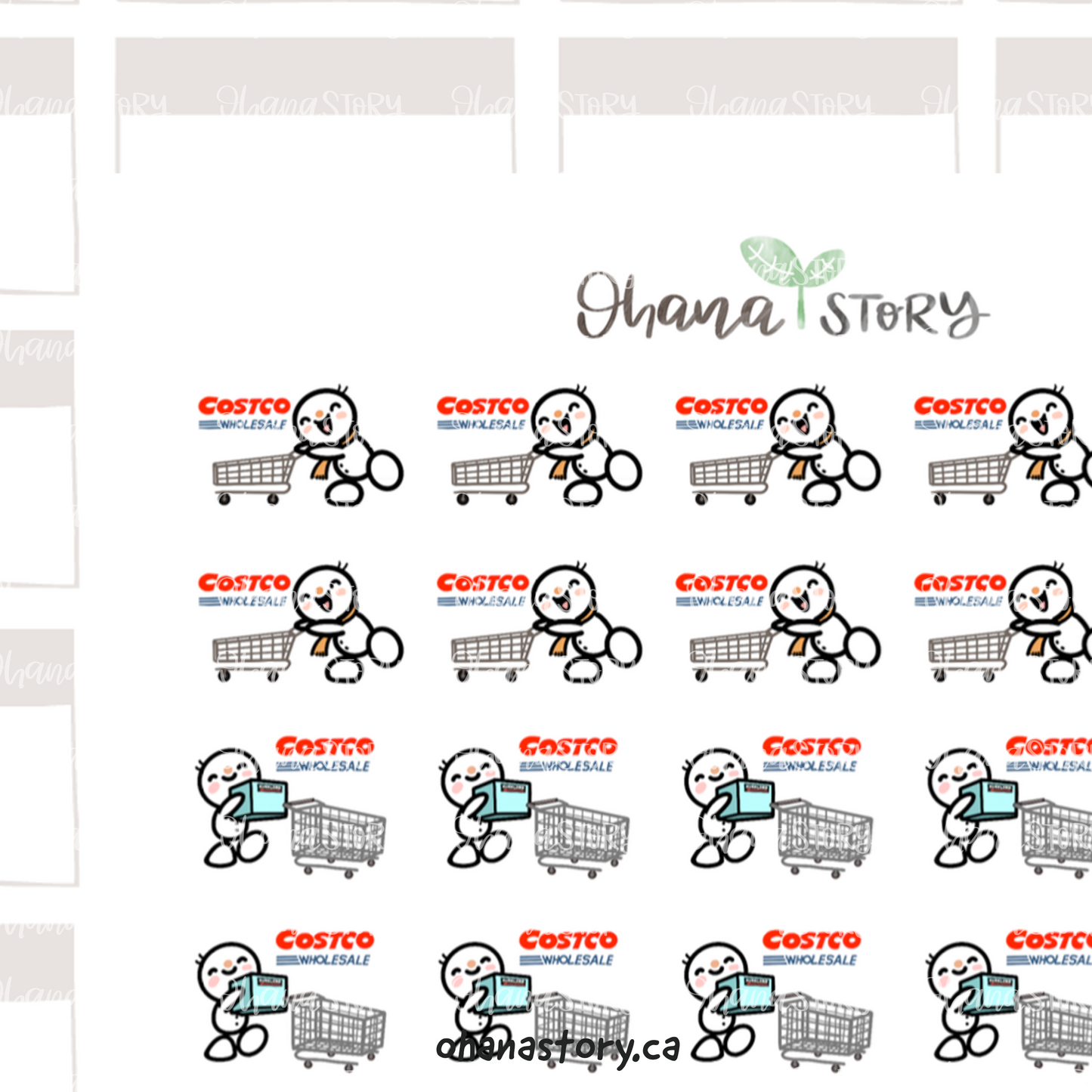 SNOMI 069 | Costco Shopping | Hand Drawn Planner Stickers